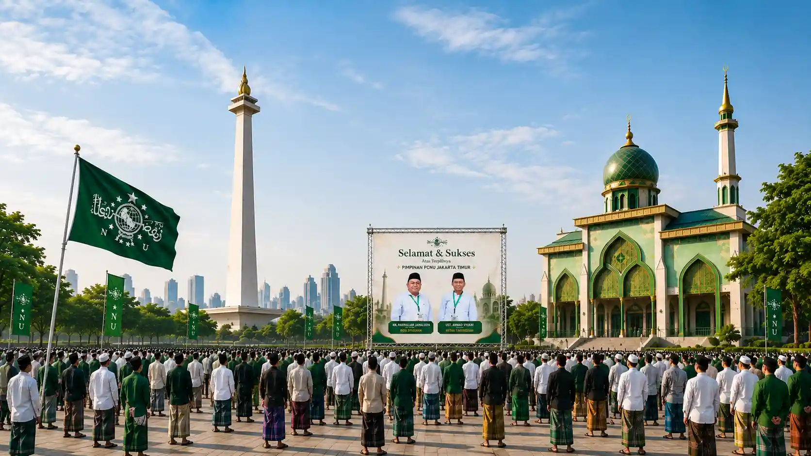 Kebersamaan pengurus dan warga Nahdlatul Ulama Pengurus Wilayah Provinsi Sumatera Barat